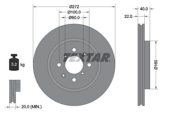 TEXTAR 92278203 Brake Disc