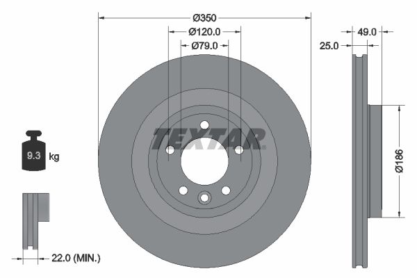 TEXTAR 92278403 Brake Disc