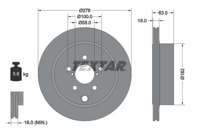 Brake Disc TEXTAR 92278503