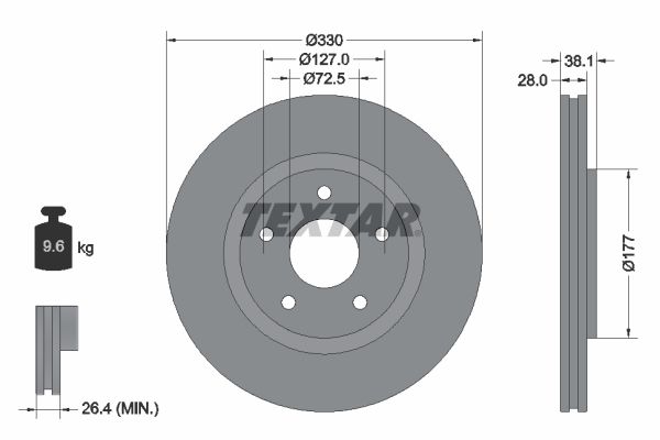 TEXTAR 92278903 Brake Disc