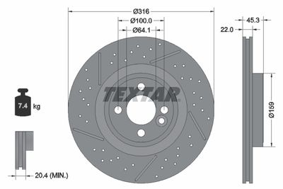 Brake Disc TEXTAR 92279105