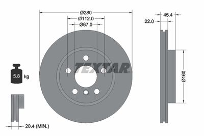 Brake Disc TEXTAR 92279203