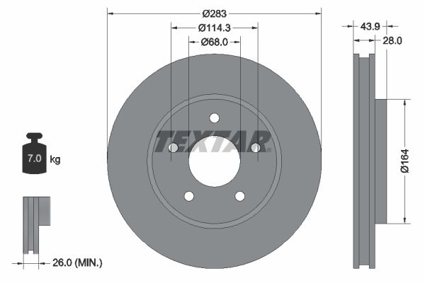TEXTAR 92280103 Brake Disc
