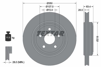 Brake Disc TEXTAR 92282003