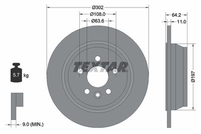 Brake Disc TEXTAR 92283003