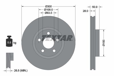 Brake Disc TEXTAR 92283105