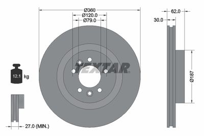 Brake Disc TEXTAR 92283205