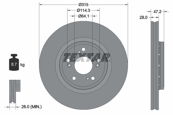 TEXTAR 92283303 Brake Disc