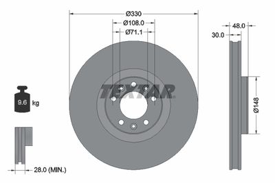 Brake Disc TEXTAR 92283403