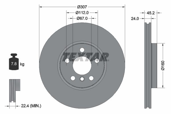 TEXTAR 92283603 Brake Disc
