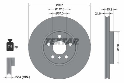 Brake Disc TEXTAR 92283605