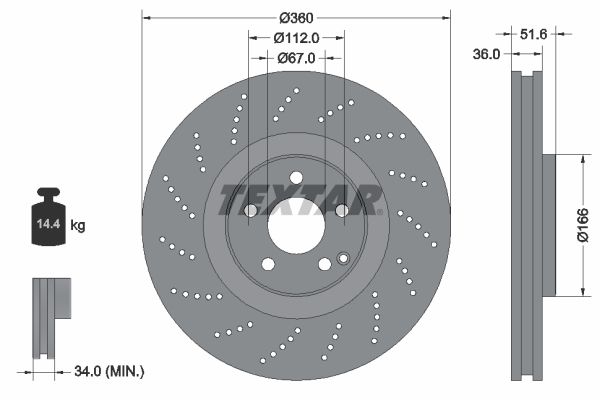 TEXTAR 92283905 Brake Disc