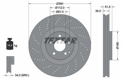 Brake Disc TEXTAR 92283905