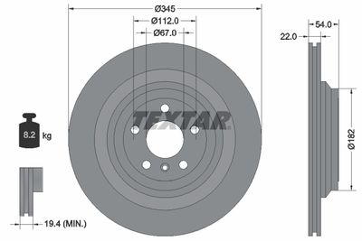 Brake Disc TEXTAR 92284003