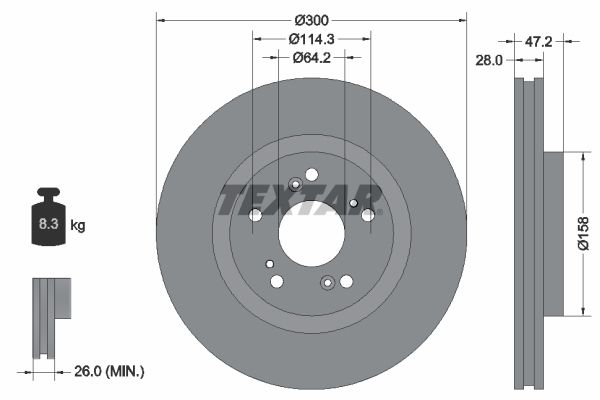 TEXTAR 92284603 Brake Disc