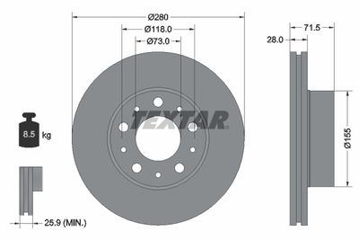 Brake Disc TEXTAR 92286103
