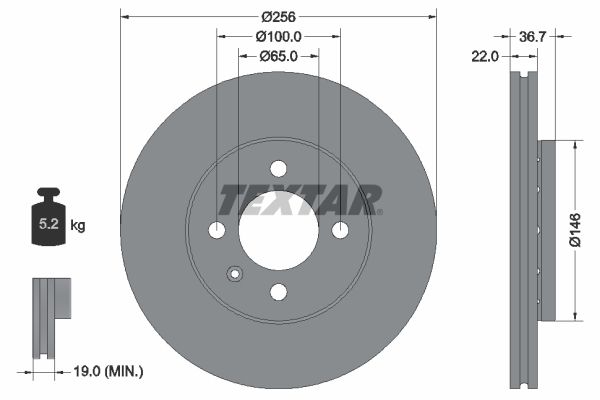 TEXTAR 92287003 Brake Disc