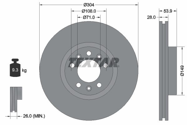TEXTAR 92287203 Brake Disc