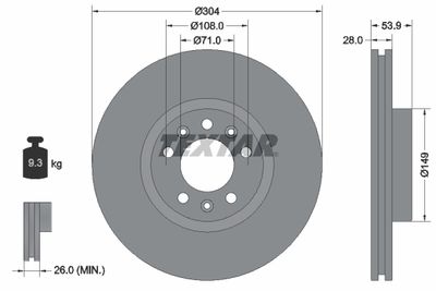 Brake Disc TEXTAR 92287203