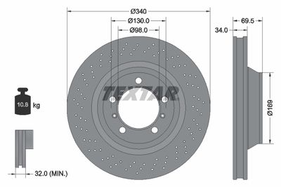 Brake Disc TEXTAR 92287805