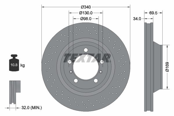 TEXTAR 92287905 Brake Disc