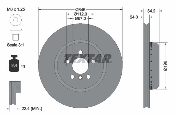 TEXTAR 92288625 Brake Disc