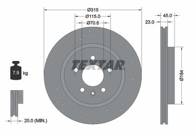 Brake Disc TEXTAR 92290003