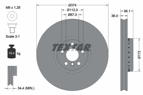 TEXTAR 92290225 Brake Disc