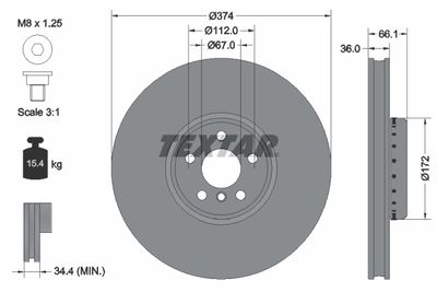 Brake Disc TEXTAR 92290325