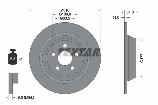 TEXTAR 92291903 Brake Disc