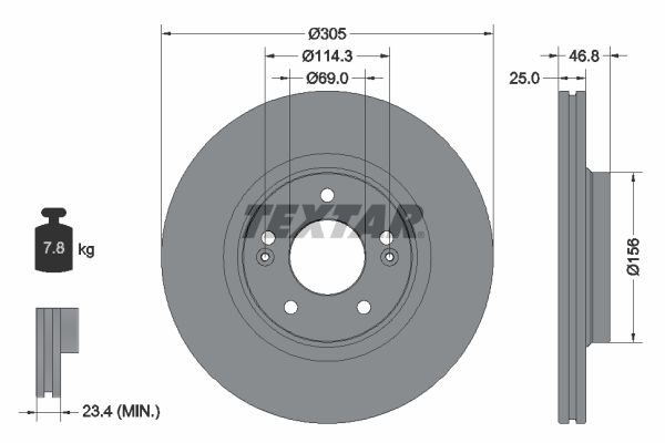 TEXTAR 92292205 Brake Disc