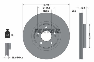 Brake Disc TEXTAR 92292205