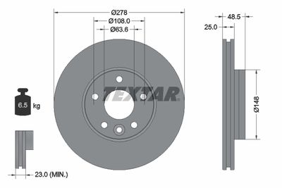 Brake Disc TEXTAR 92292303