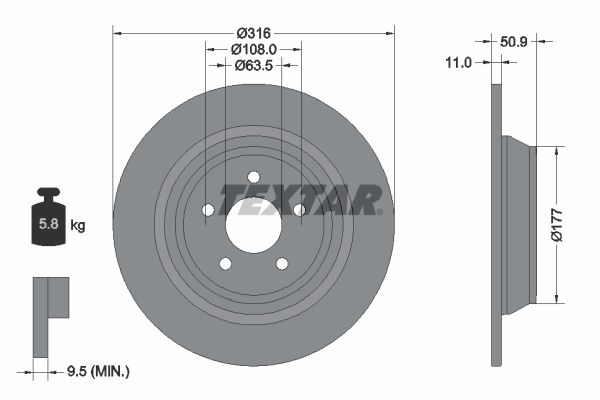 TEXTAR 92292503 Brake Disc