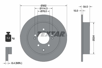 Brake Disc TEXTAR 92293303
