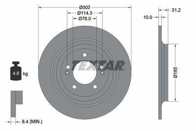 Brake Disc TEXTAR 92293403