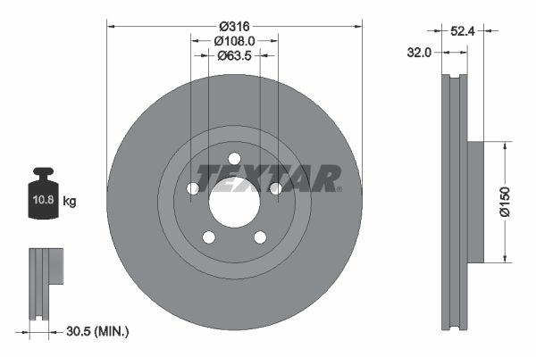 TEXTAR 92293605 Brake Disc