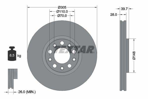 TEXTAR 92293903 Brake Disc