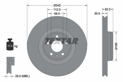 Brake Disc TEXTAR 92294305