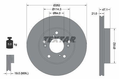Brake Disc TEXTAR 92294503