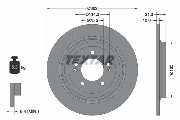 TEXTAR 92294803 Brake Disc