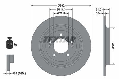 Brake Disc TEXTAR 92294803