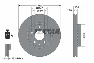 Brake Disc TEXTAR 92295003
