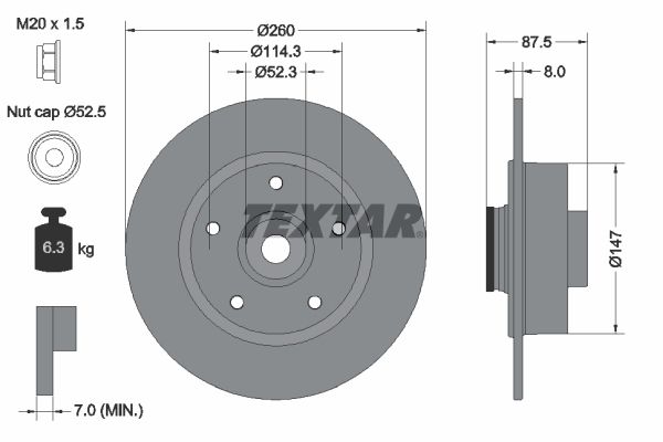 TEXTAR 92295203 Brake Disc