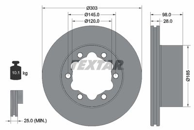 Brake Disc TEXTAR 92295303