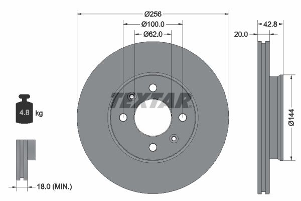 TEXTAR 92295403 Brake Disc