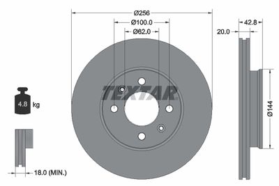 Brake Disc TEXTAR 92295403