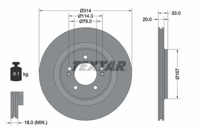 Brake Disc TEXTAR 92296203