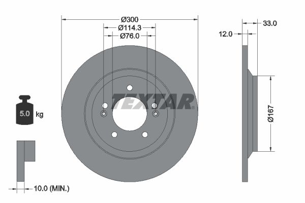TEXTAR 92296303 Brake Disc