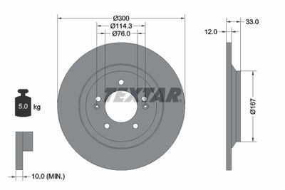 Brake Disc TEXTAR 92296303